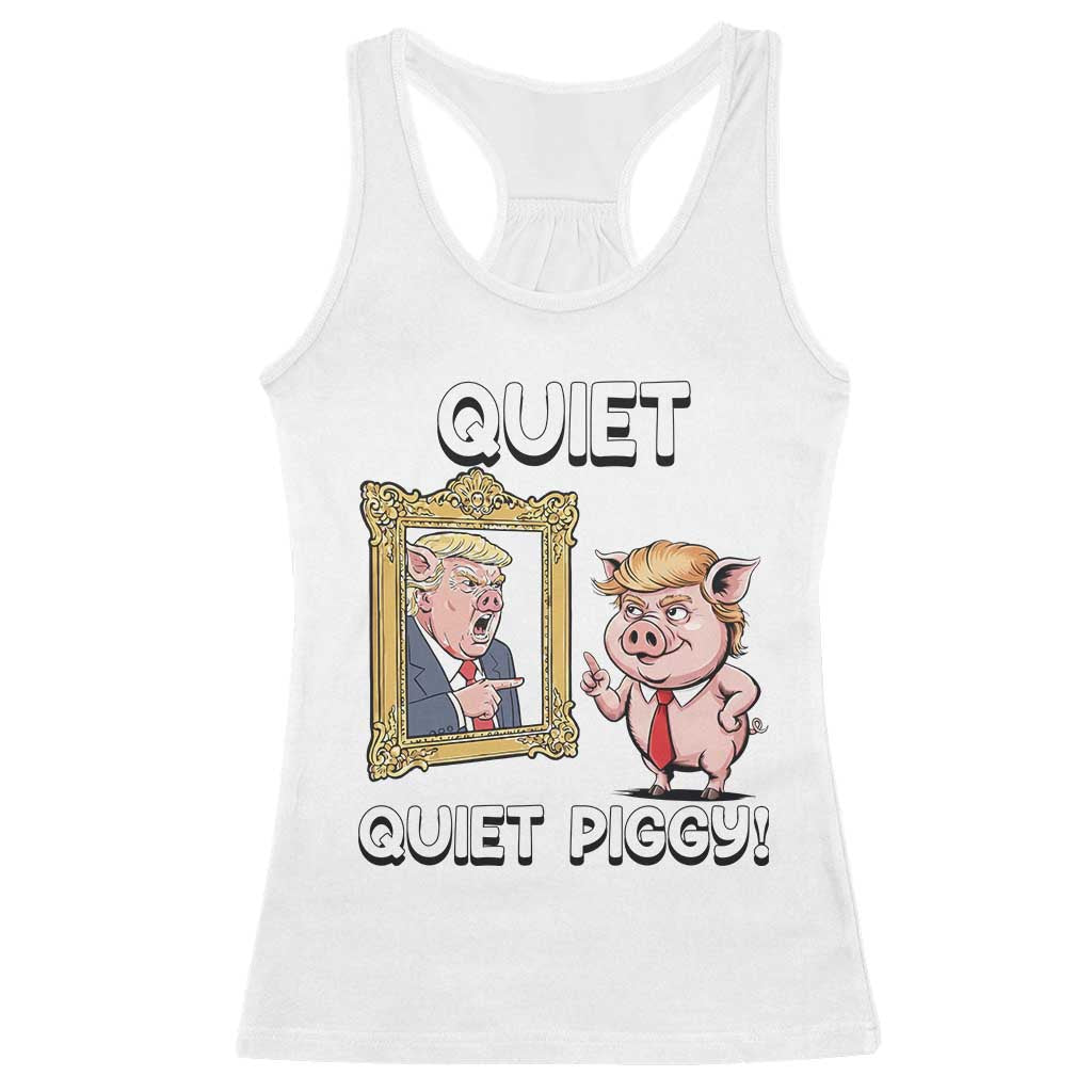 Resistance Movement Quiet Quiet Piggy Racerback Tank Top Funny Pig Political - Wonder Print Shop