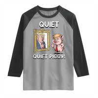 Resistance Movement Quiet Quiet Piggy Raglan Shirt Funny Pig Political - Wonder Print Shop
