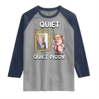 Resistance Movement Quiet Quiet Piggy Raglan Shirt Funny Pig Political - Wonder Print Shop