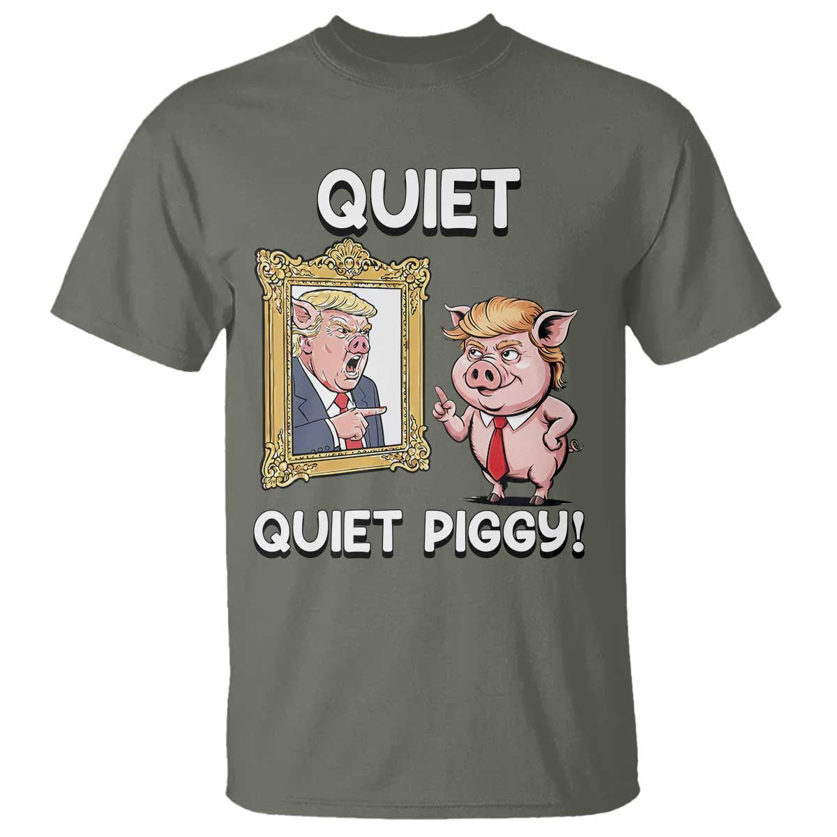 Resistance Movement Quiet Quiet Piggy T Shirt Funny Pig Political - Wonder Print Shop
