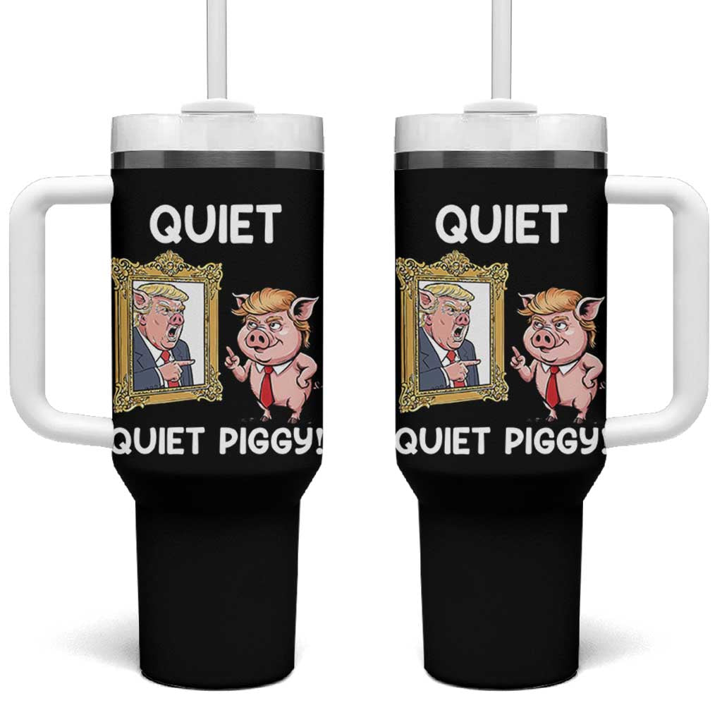 Resistance Movement Quiet Quiet Piggy Tumbler With Handle Funny Pig Political - Wonder Print Shop