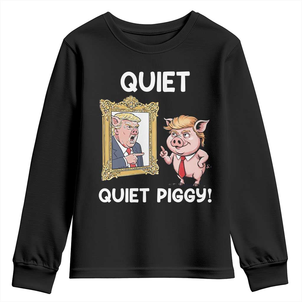 Resistance Movement Quiet Quiet Piggy Youth Sweatshirt Funny Pig Political - Wonder Print Shop