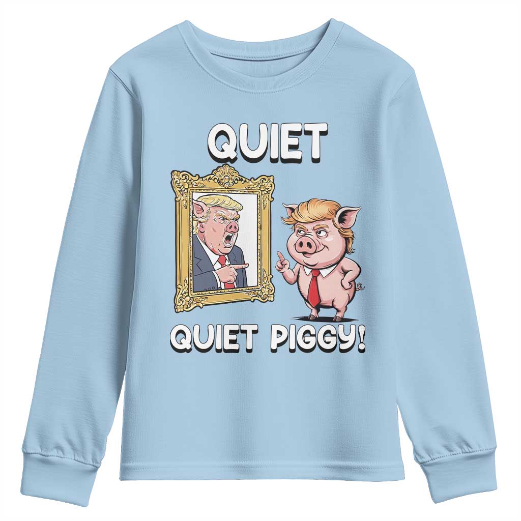 Resistance Movement Quiet Quiet Piggy Youth Sweatshirt Funny Pig Political - Wonder Print Shop