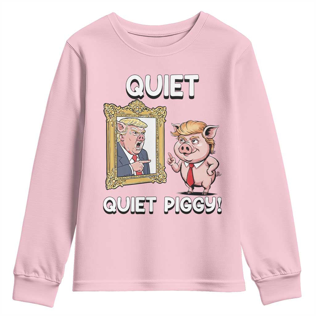 Resistance Movement Quiet Quiet Piggy Youth Sweatshirt Funny Pig Political - Wonder Print Shop