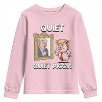 Resistance Movement Quiet Quiet Piggy Youth Sweatshirt Funny Pig Political - Wonder Print Shop