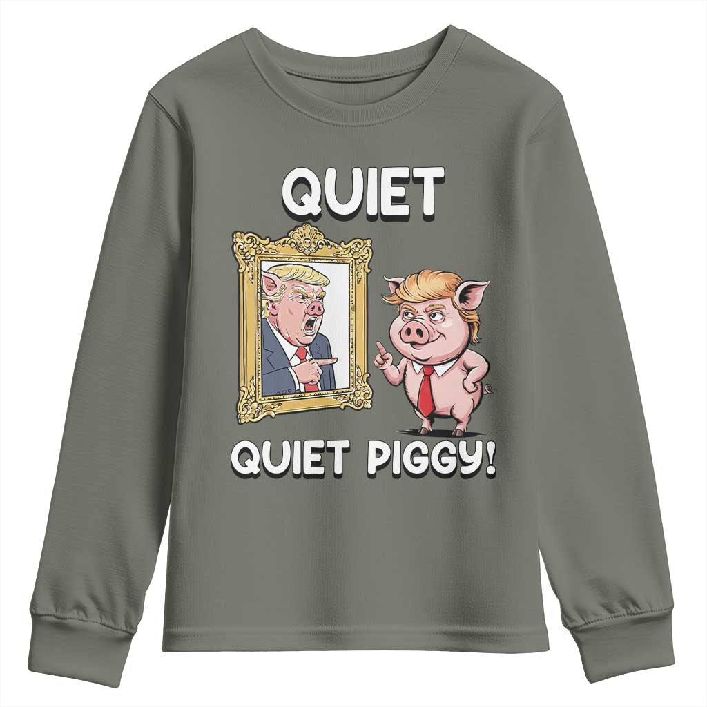 Resistance Movement Quiet Quiet Piggy Youth Sweatshirt Funny Pig Political - Wonder Print Shop