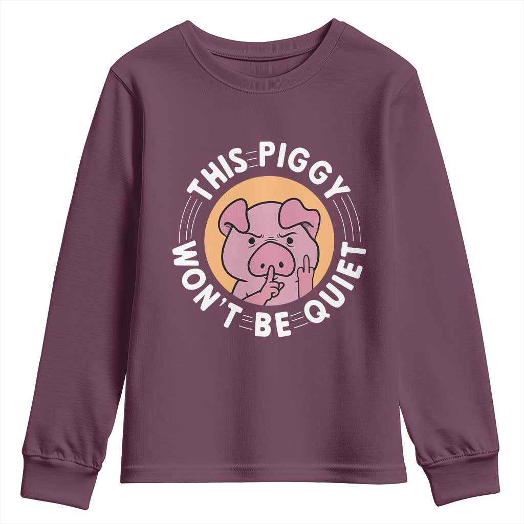 This Piggy Wont Be Quiet Youth Sweatshirt Funny Political Humor Pig Meme - Wonder Print Shop