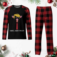 Quiet Quiet Piggy Meme Plaid Pajama Set Anti Authoritarian Political Gag Gift - Wonder Print Shop