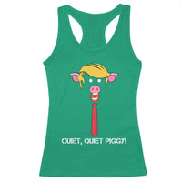 Quiet Quiet Piggy Meme Racerback Tank Top Anti Authoritarian Political Gag Gift - Wonder Print Shop