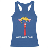 Quiet Quiet Piggy Meme Racerback Tank Top Anti Authoritarian Political Gag Gift - Wonder Print Shop
