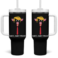 Quiet Quiet Piggy Meme Tumbler With Handle Anti Authoritarian Political Gag Gift - Wonder Print Shop