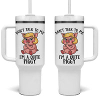 Dont Talk To Me I Am A Quite Piggy Tumbler With Handle Funny Pig Political - Wonder Print Shop