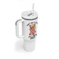 Dont Talk To Me I Am A Quite Piggy Tumbler With Handle Funny Pig Political - Wonder Print Shop