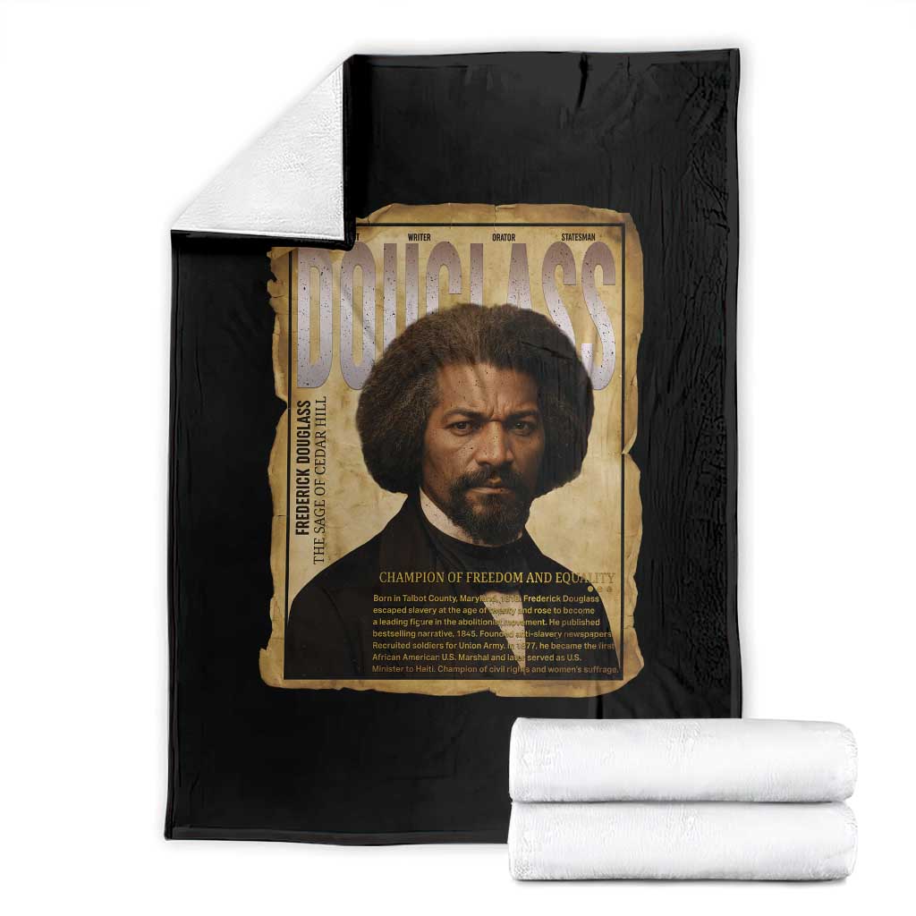 Frederick Douglass Historical Newspaper Throw Blanket The Sage Of Cedar Hill - Wonder Print Shop