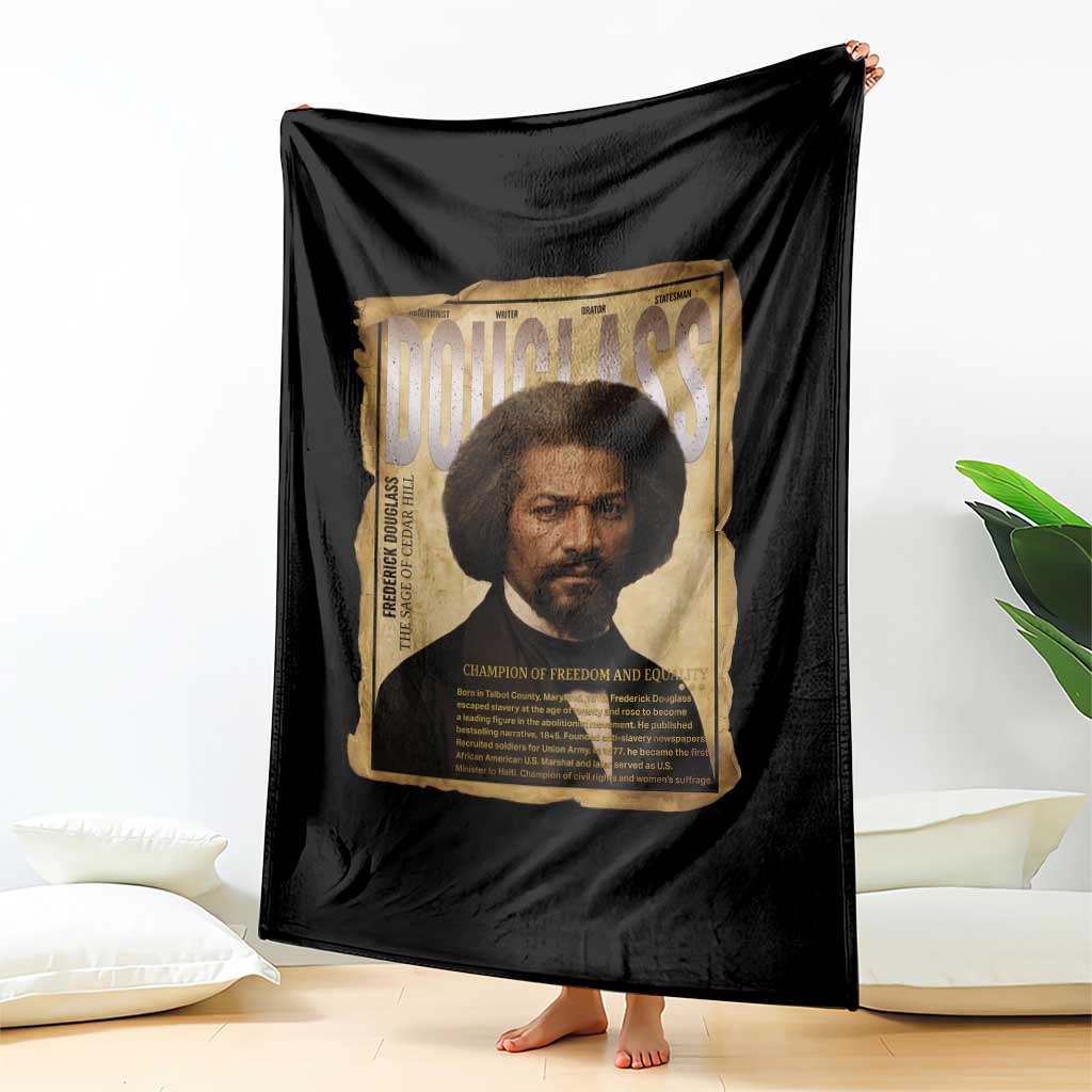 Frederick Douglass Historical Newspaper Throw Blanket The Sage Of Cedar Hill - Wonder Print Shop