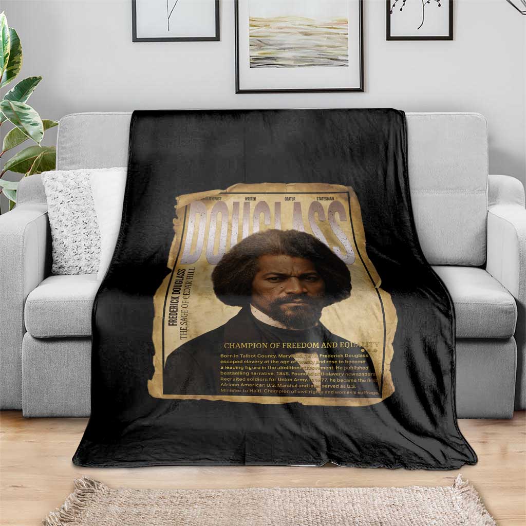 Frederick Douglass Historical Newspaper Throw Blanket The Sage Of Cedar Hill - Wonder Print Shop
