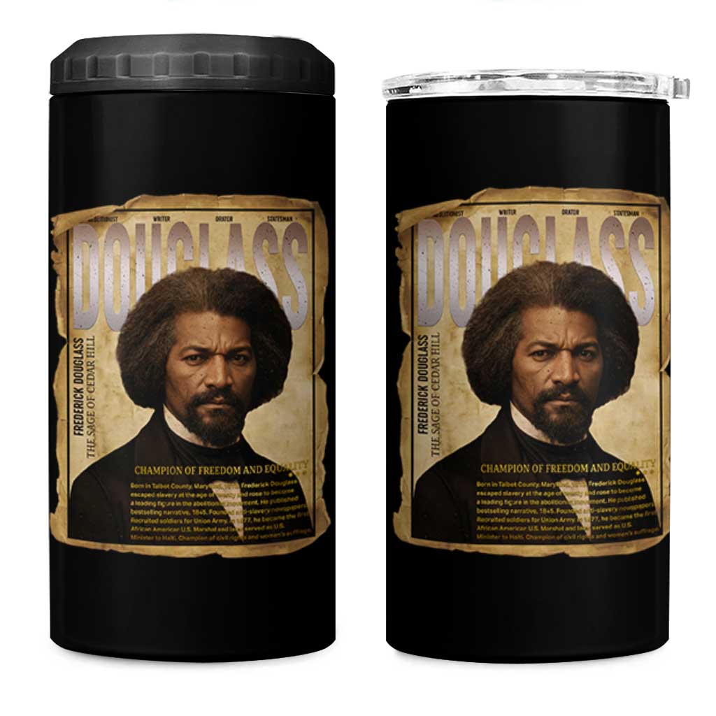 Frederick Douglass Historical Newspaper 4 in 1 Can Cooler Tumbler The Sage Of Cedar Hill - Wonder Print Shop