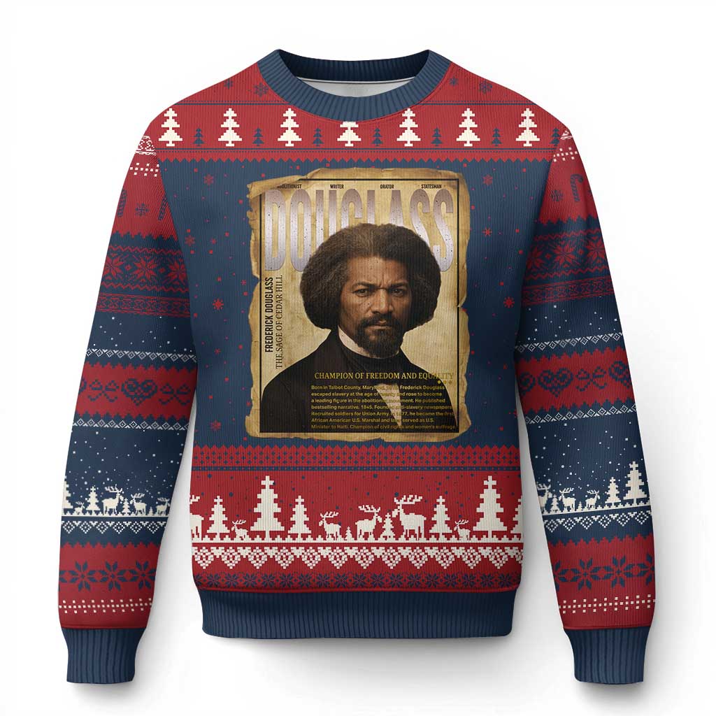 Frederick Douglass Historical Newspaper Ugly Christmas Sweater The Sage Of Cedar Hill - Wonder Print Shop