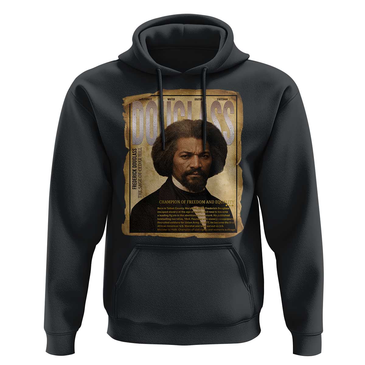 Frederick Douglass Historical Newspaper Hoodie The Sage Of Cedar Hill - Wonder Print Shop