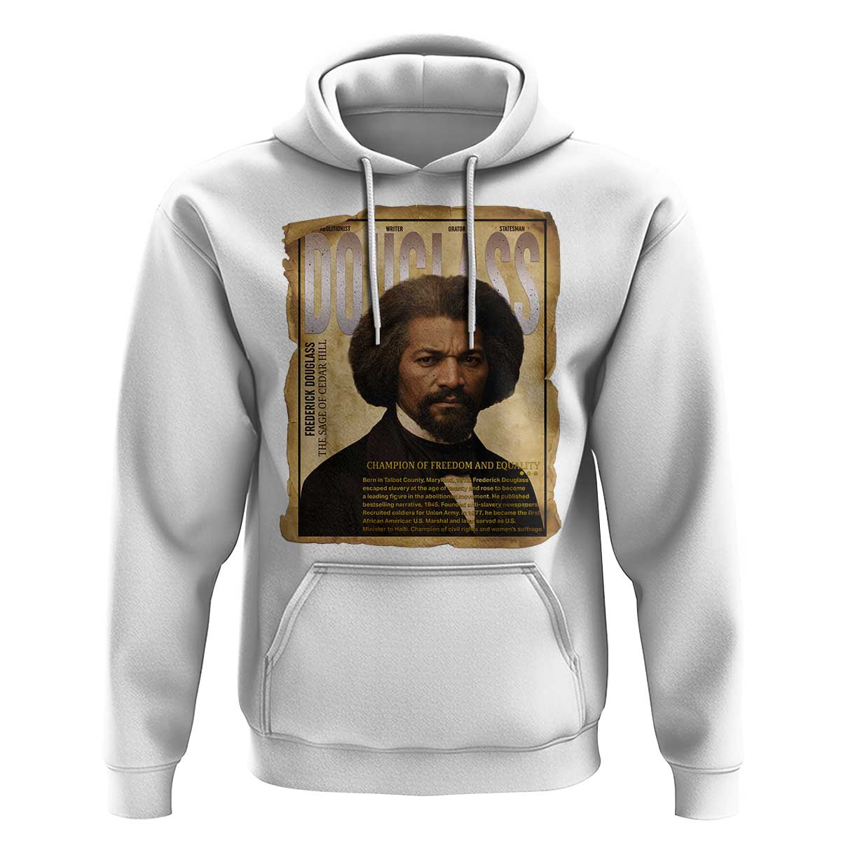 Frederick Douglass Historical Newspaper Hoodie The Sage Of Cedar Hill - Wonder Print Shop