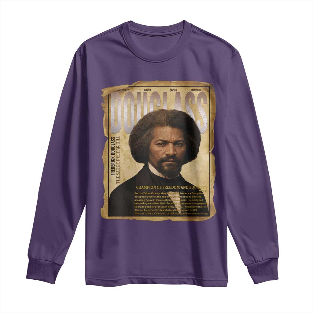 Frederick Douglass Historical Newspaper Long Sleeve Shirt The Sage Of Cedar Hill - Wonder Print Shop