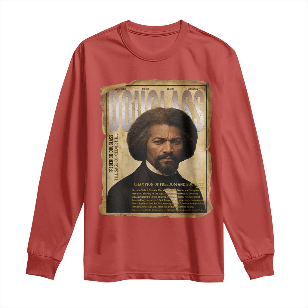 Frederick Douglass Historical Newspaper Long Sleeve Shirt The Sage Of Cedar Hill - Wonder Print Shop
