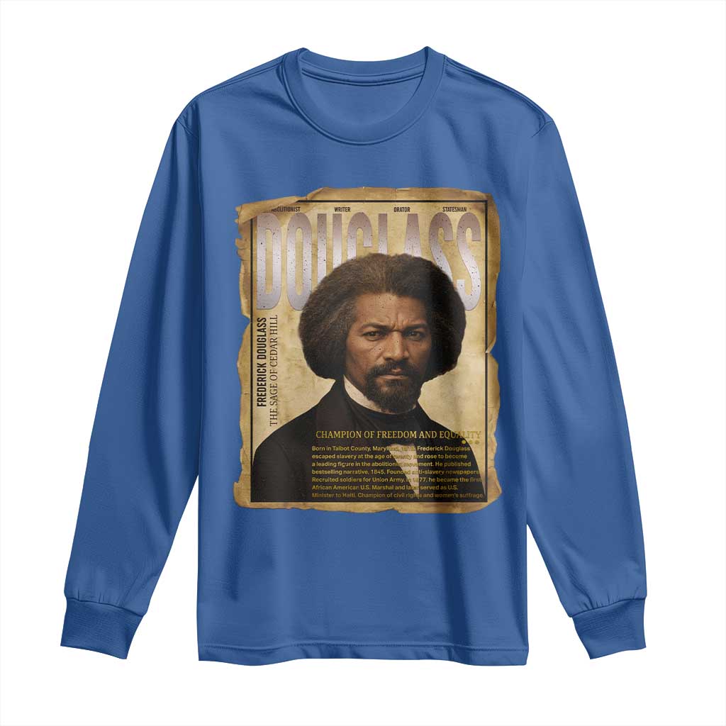 Frederick Douglass Historical Newspaper Long Sleeve Shirt The Sage Of Cedar Hill - Wonder Print Shop
