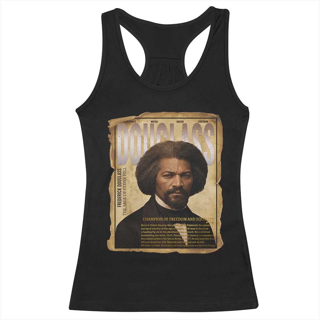 Frederick Douglass Historical Newspaper Racerback Tank Top The Sage Of Cedar Hill - Wonder Print Shop