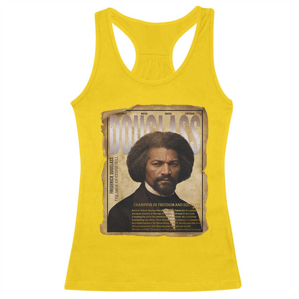 Frederick Douglass Historical Newspaper Racerback Tank Top The Sage Of Cedar Hill - Wonder Print Shop