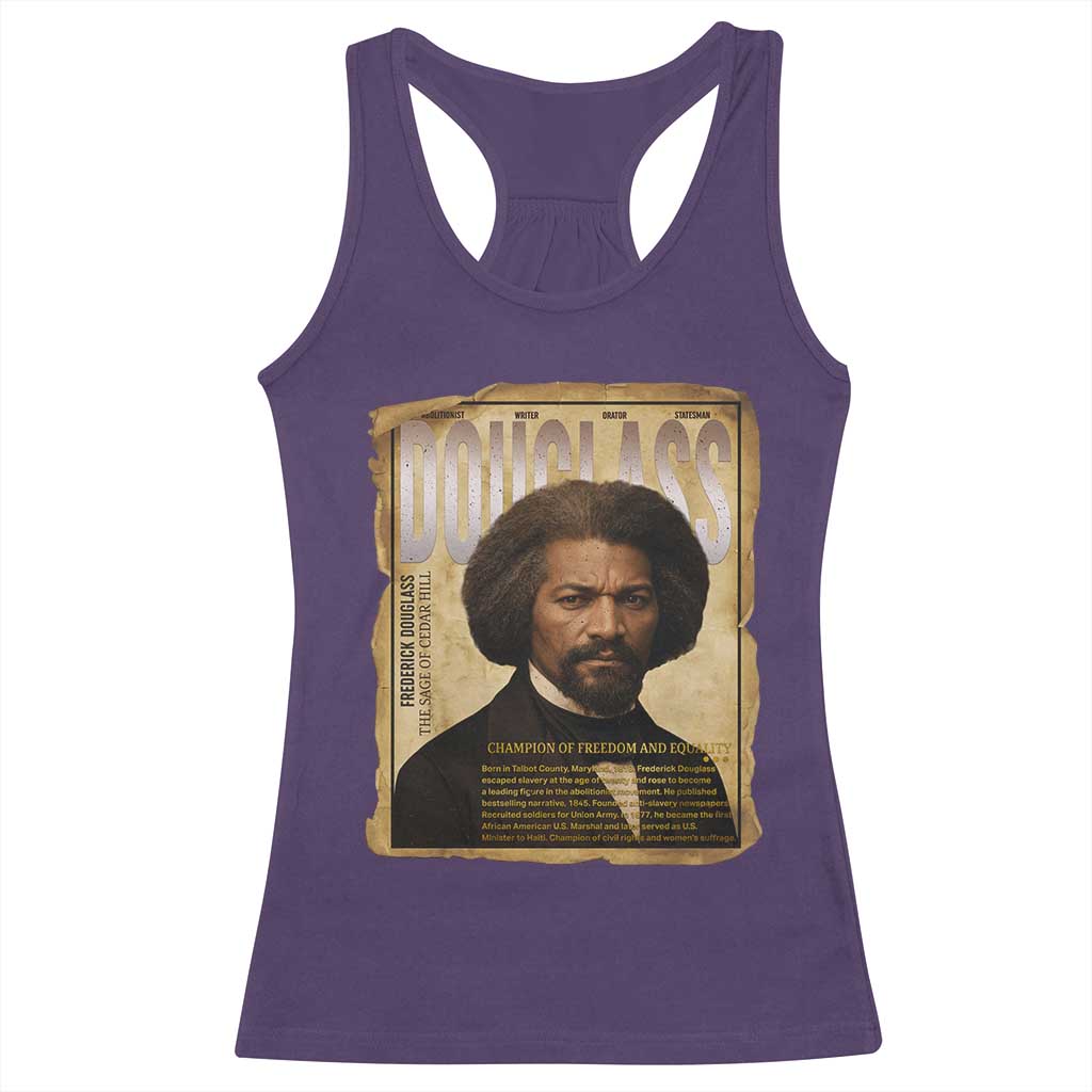 Frederick Douglass Historical Newspaper Racerback Tank Top The Sage Of Cedar Hill - Wonder Print Shop