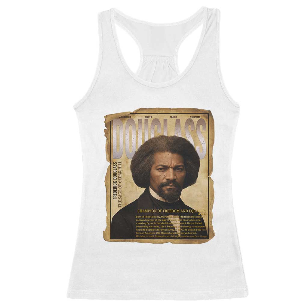 Frederick Douglass Historical Newspaper Racerback Tank Top The Sage Of Cedar Hill - Wonder Print Shop