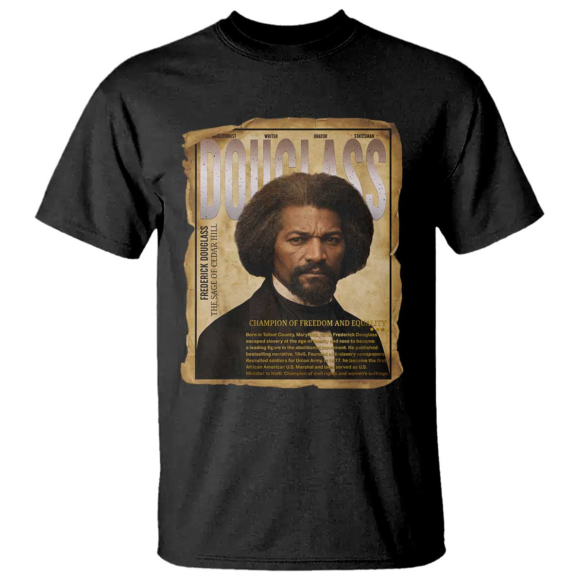 Frederick Douglass Historical Newspaper T Shirt The Sage Of Cedar Hill - Wonder Print Shop