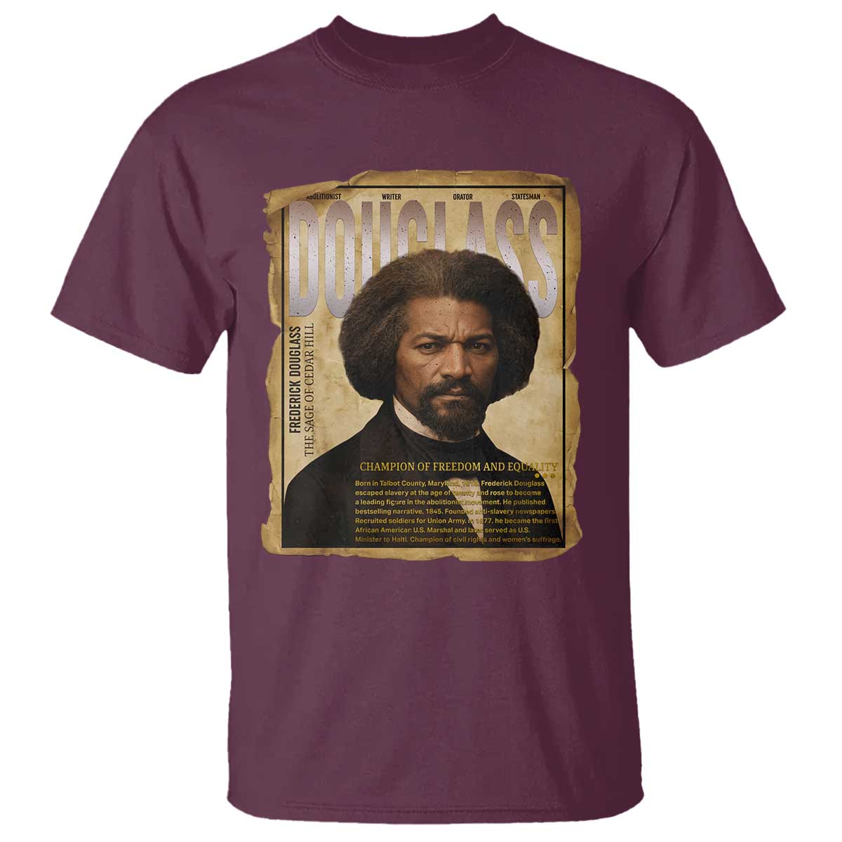 Frederick Douglass Historical Newspaper T Shirt The Sage Of Cedar Hill - Wonder Print Shop