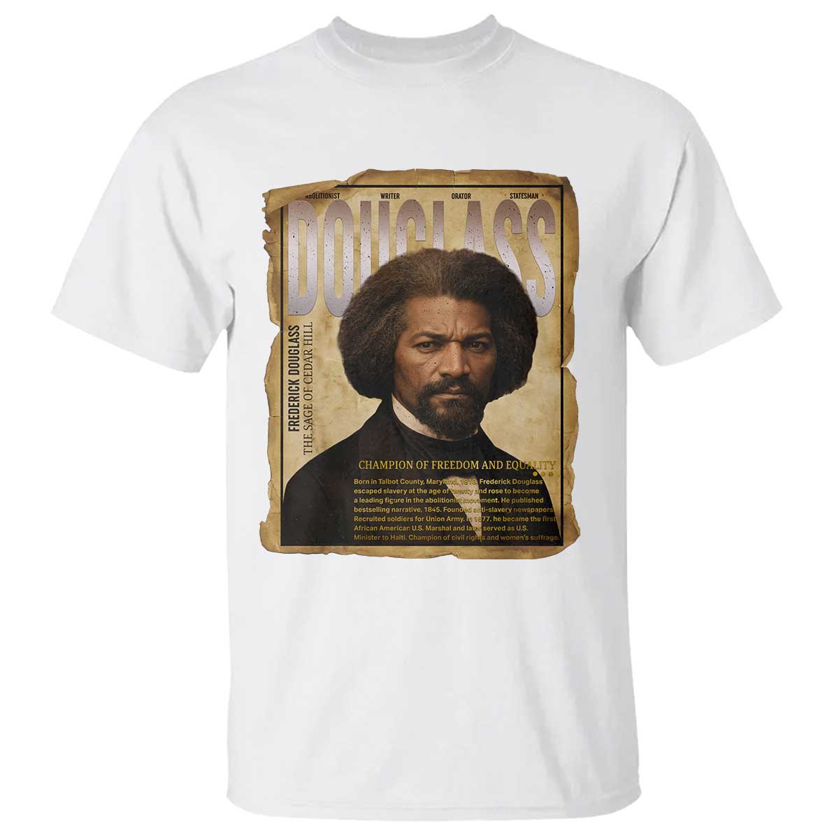 Frederick Douglass Historical Newspaper T Shirt The Sage Of Cedar Hill - Wonder Print Shop