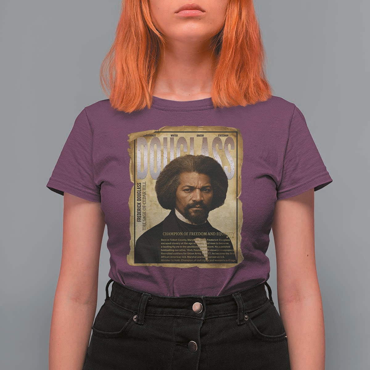 Frederick Douglass Historical Newspaper T Shirt For Women The Sage Of Cedar Hill - Wonder Print Shop