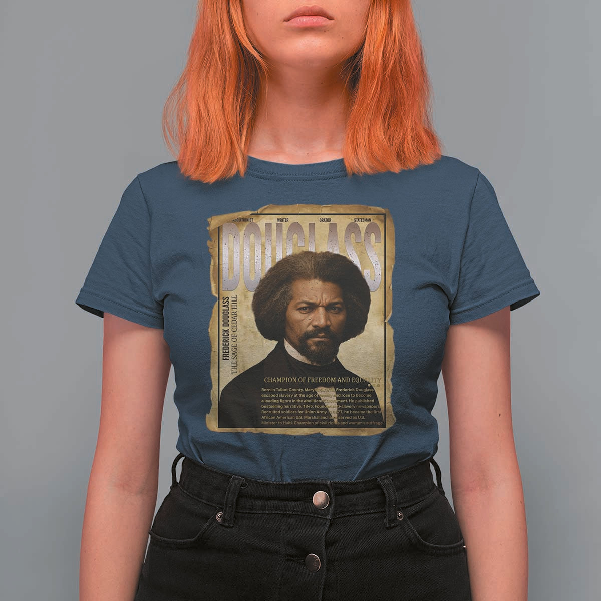 Frederick Douglass Historical Newspaper T Shirt For Women The Sage Of Cedar Hill - Wonder Print Shop