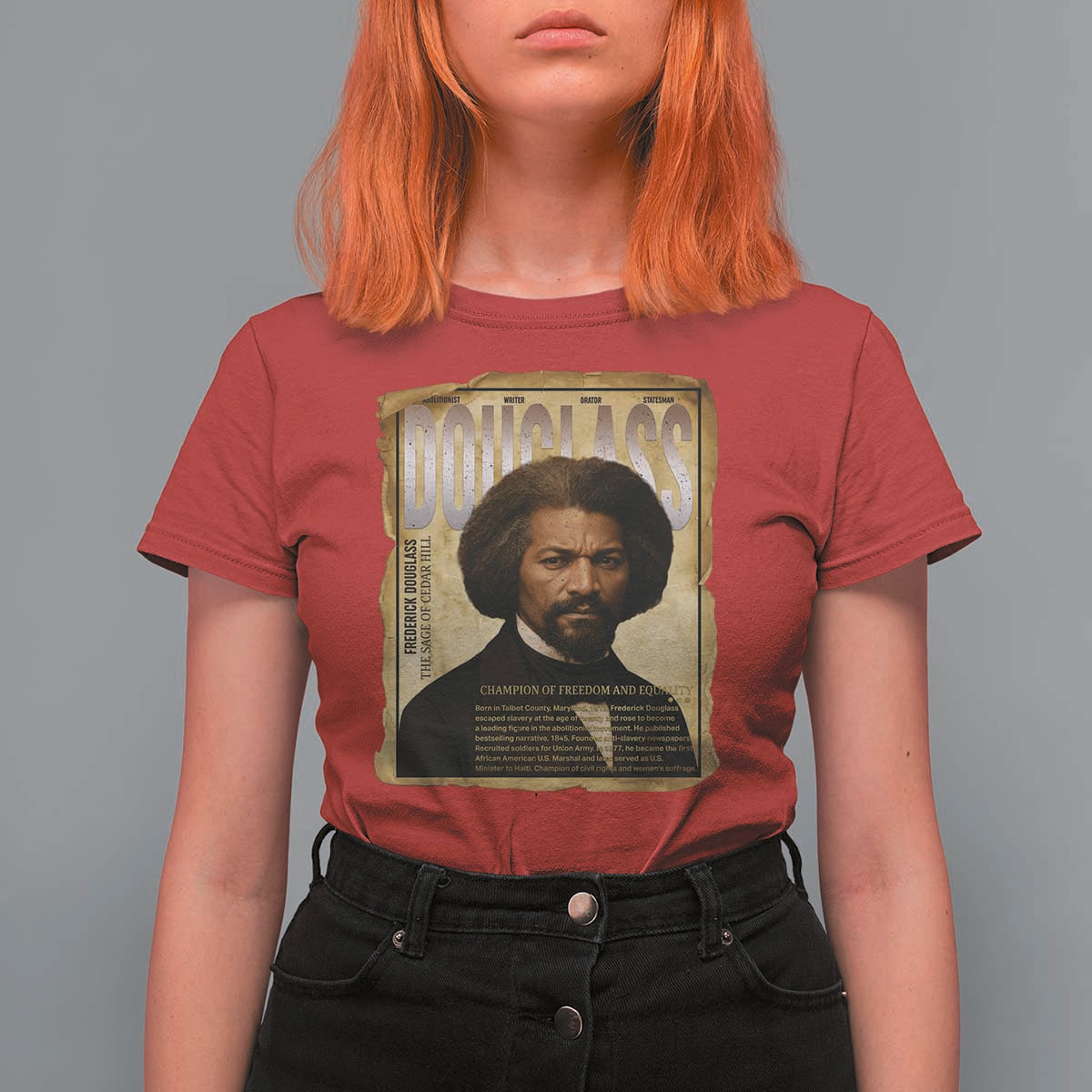 Frederick Douglass Historical Newspaper T Shirt For Women The Sage Of Cedar Hill - Wonder Print Shop