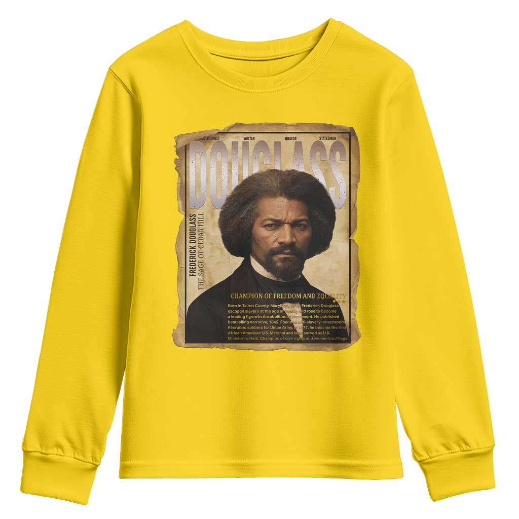 Frederick Douglass Historical Newspaper Youth Sweatshirt The Sage Of Cedar Hill - Wonder Print Shop