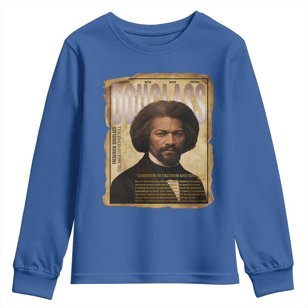 Frederick Douglass Historical Newspaper Youth Sweatshirt The Sage Of Cedar Hill - Wonder Print Shop