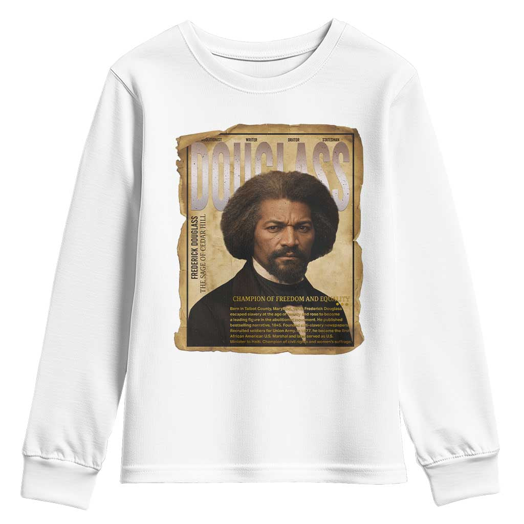 Frederick Douglass Historical Newspaper Youth Sweatshirt The Sage Of Cedar Hill - Wonder Print Shop