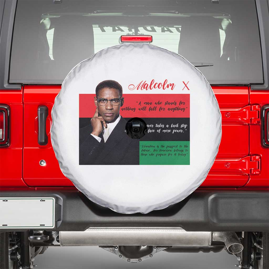 Motivational Malcolm X Quote Spare Tire Cover Black History Month Gift - Wonder Print Shop