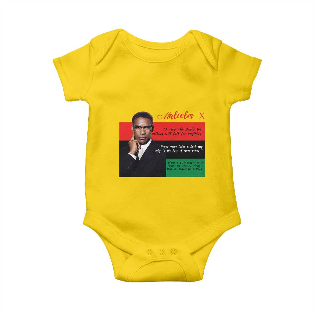Motivational Malcolm X Quote Baby Onesie Black History Month Gift - Wonder Print Shop