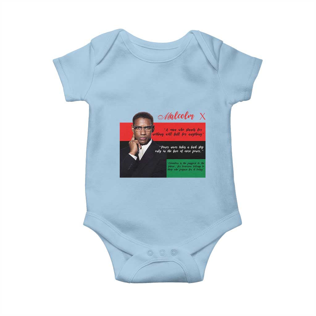 Motivational Malcolm X Quote Baby Onesie Black History Month Gift - Wonder Print Shop