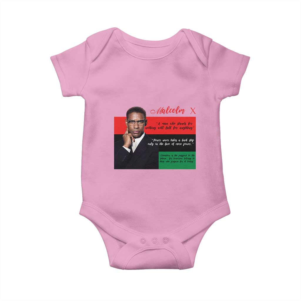 Motivational Malcolm X Quote Baby Onesie Black History Month Gift - Wonder Print Shop