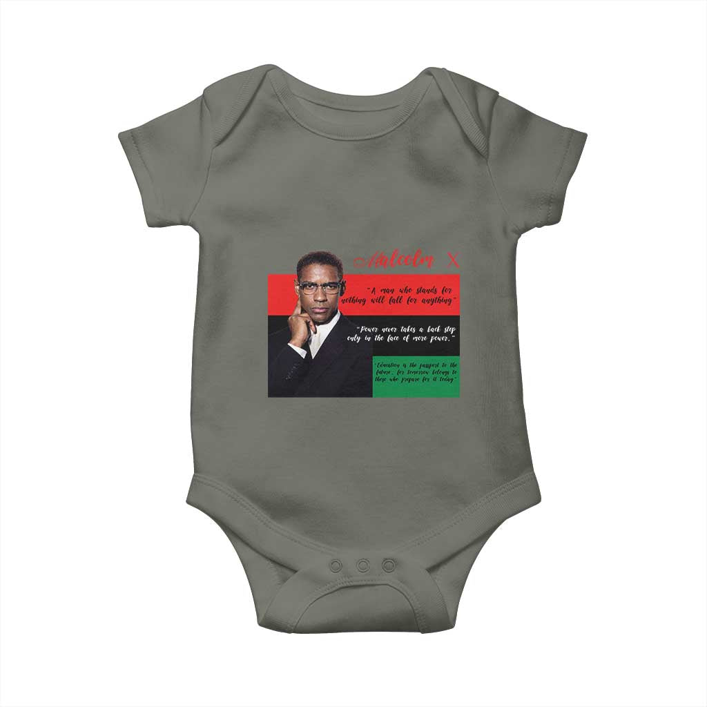 Motivational Malcolm X Quote Baby Onesie Black History Month Gift - Wonder Print Shop