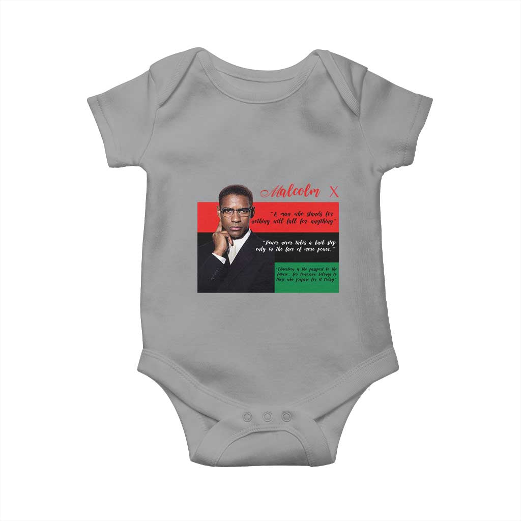 Motivational Malcolm X Quote Baby Onesie Black History Month Gift - Wonder Print Shop