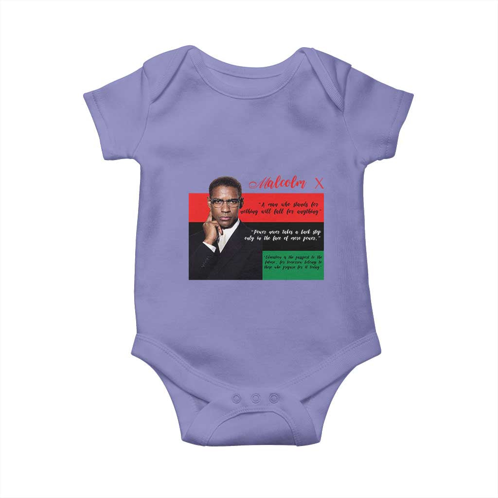 Motivational Malcolm X Quote Baby Onesie Black History Month Gift - Wonder Print Shop