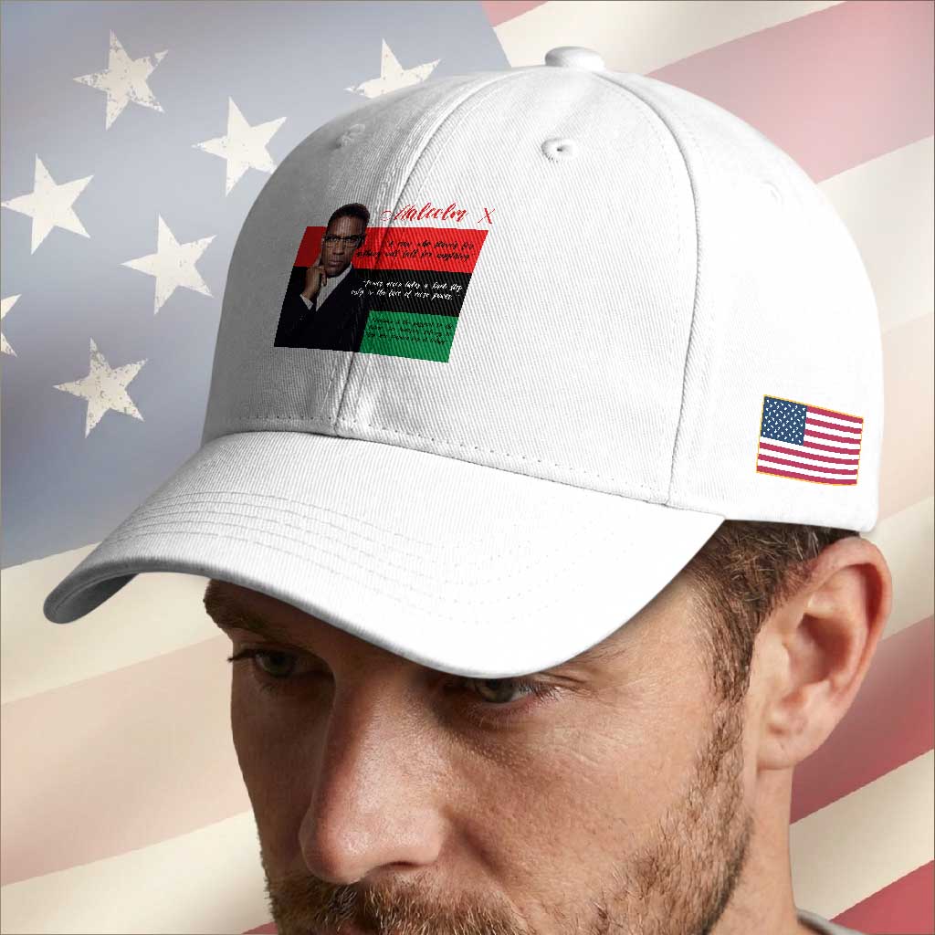 Motivational Malcolm X Quote Baseball Cap Black History Month Gift
