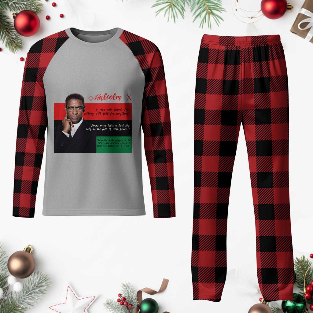 Motivational Malcolm X Quote Plaid Pajama Set Black History Month Gift - Wonder Print Shop