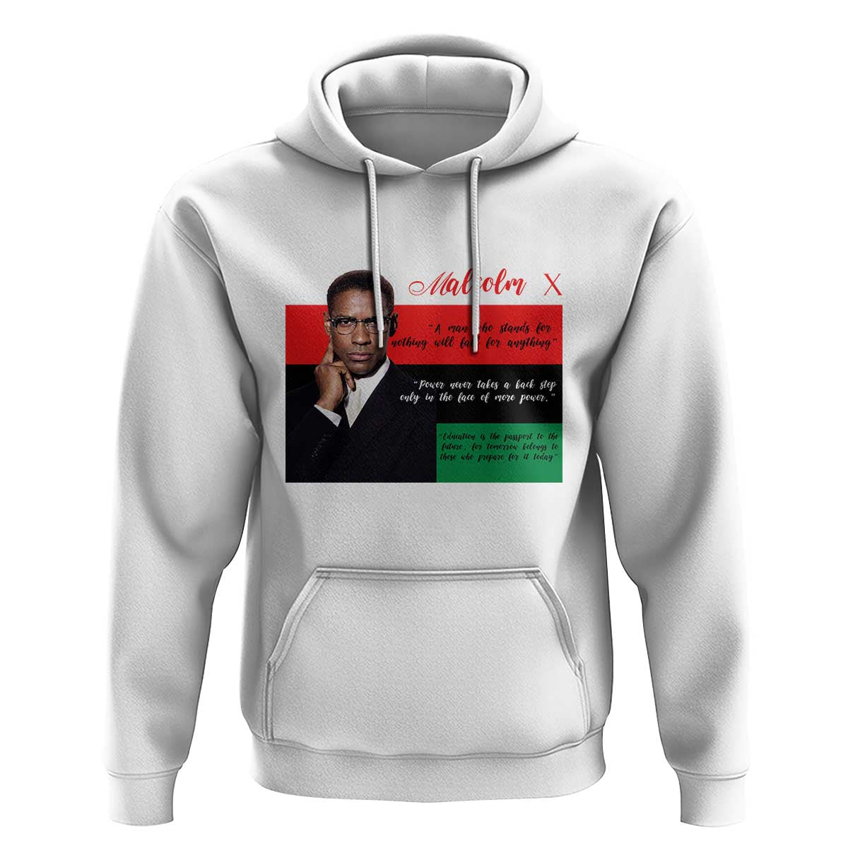 Motivational Malcolm X Quote Hoodie Black History Month Gift - Wonder Print Shop